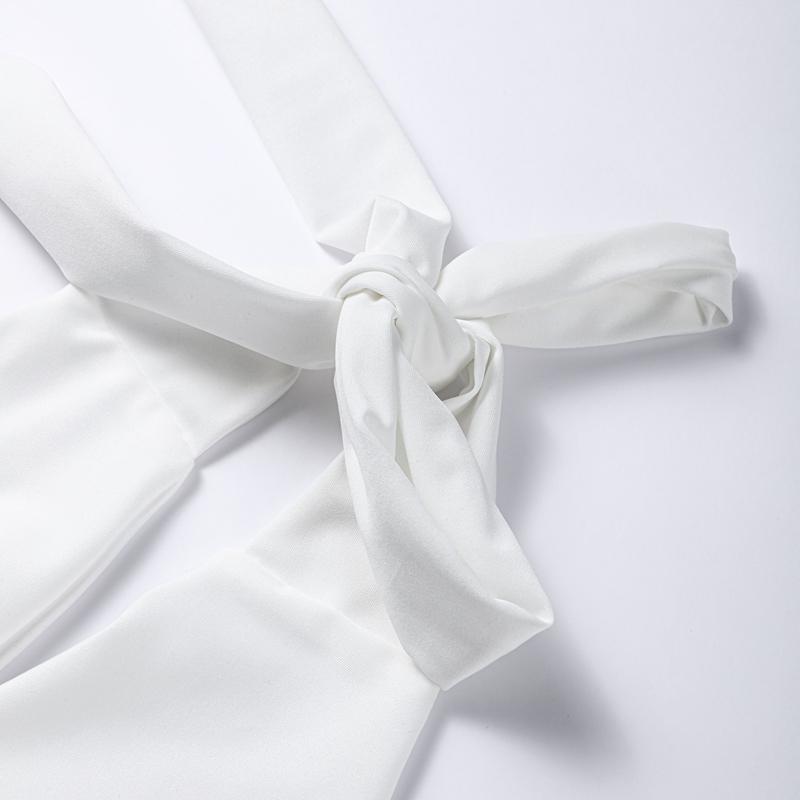 Tassel Hollow Out Backless Split Halter Dress Women Sexy White Off Shoulder Long Dresses Lady Fashion Beach Vestidos