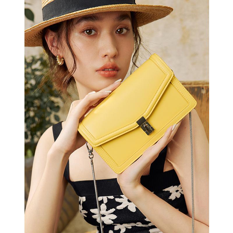 

Высококачественная сумка для женщин из спилковой кожи, сумка через плечо, квадратные сумки через плечо Mini(Max Length<20cm) жёлтый