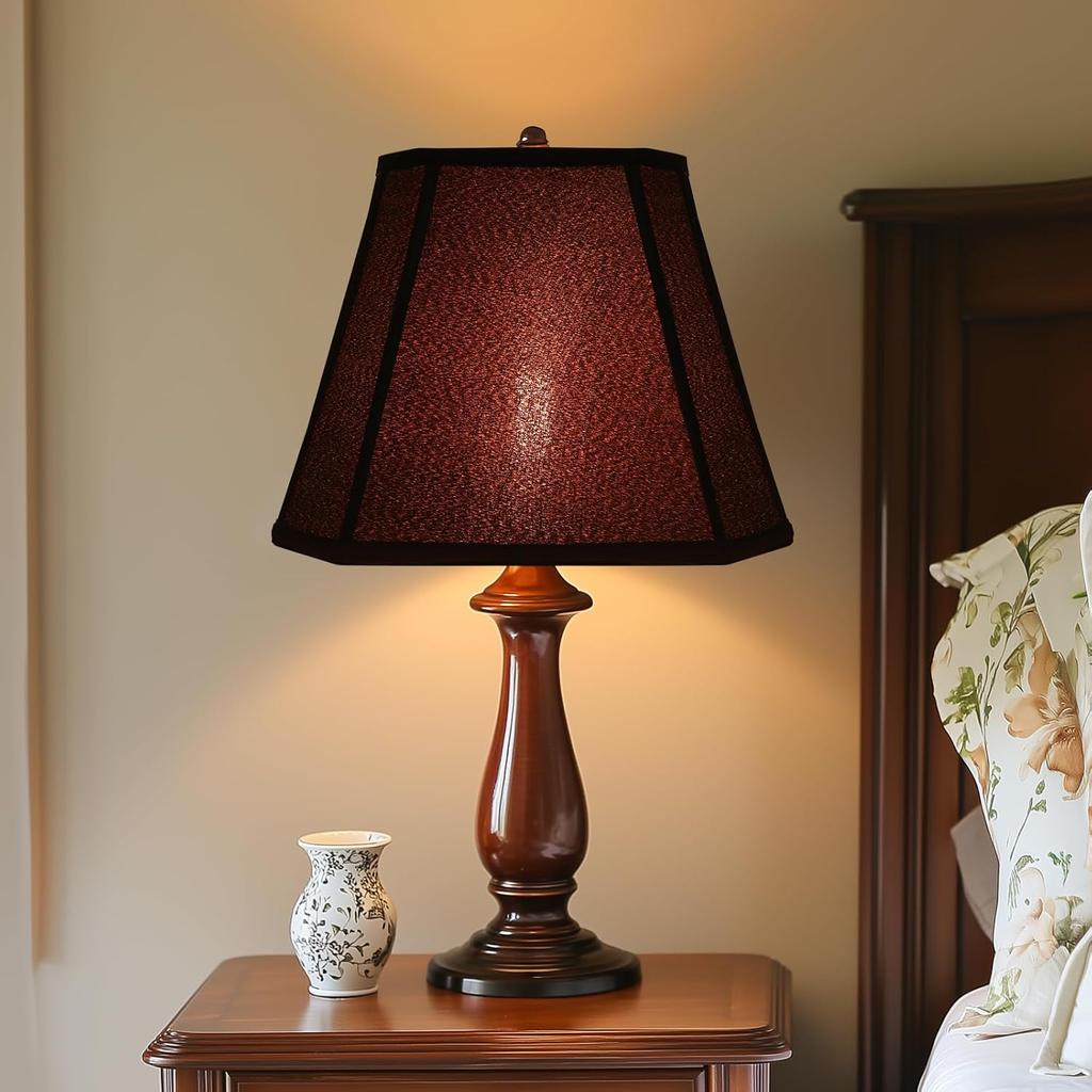 Square Cut Corner Lamp Shade, Medium Bell Lampshade 8" Top x 14" Bottom x 11" High, Black Replacement Lamp Shade for Table Lamps and Floor Lamps,