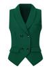 Allegra K Women's Elegant Double-Breasted Sleeveless Suit Vest In Dark Green, Size M