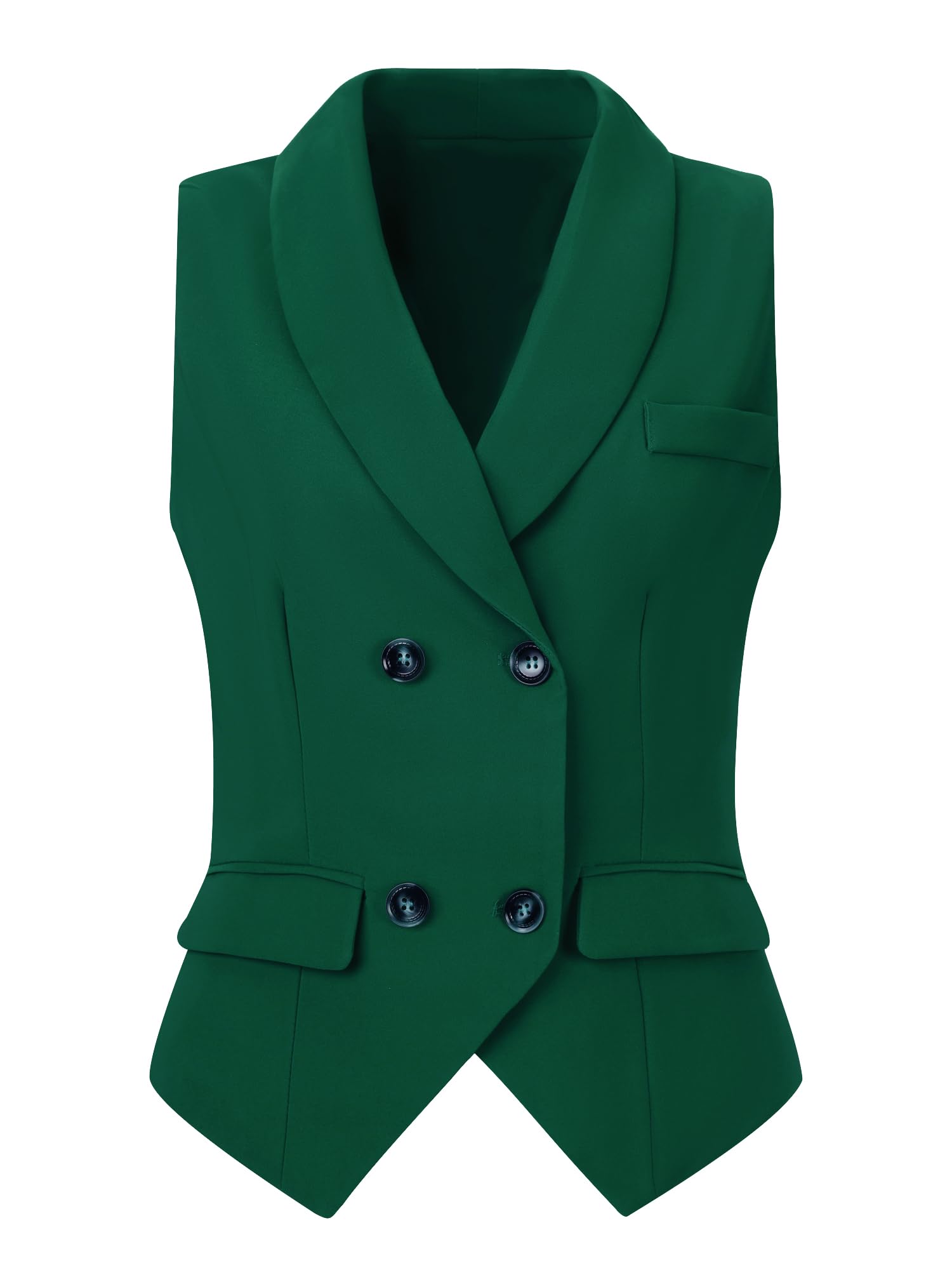 

Элегантный женский двубортный жилет без рукавов Allegra K темно-зеленого цвета, размер L