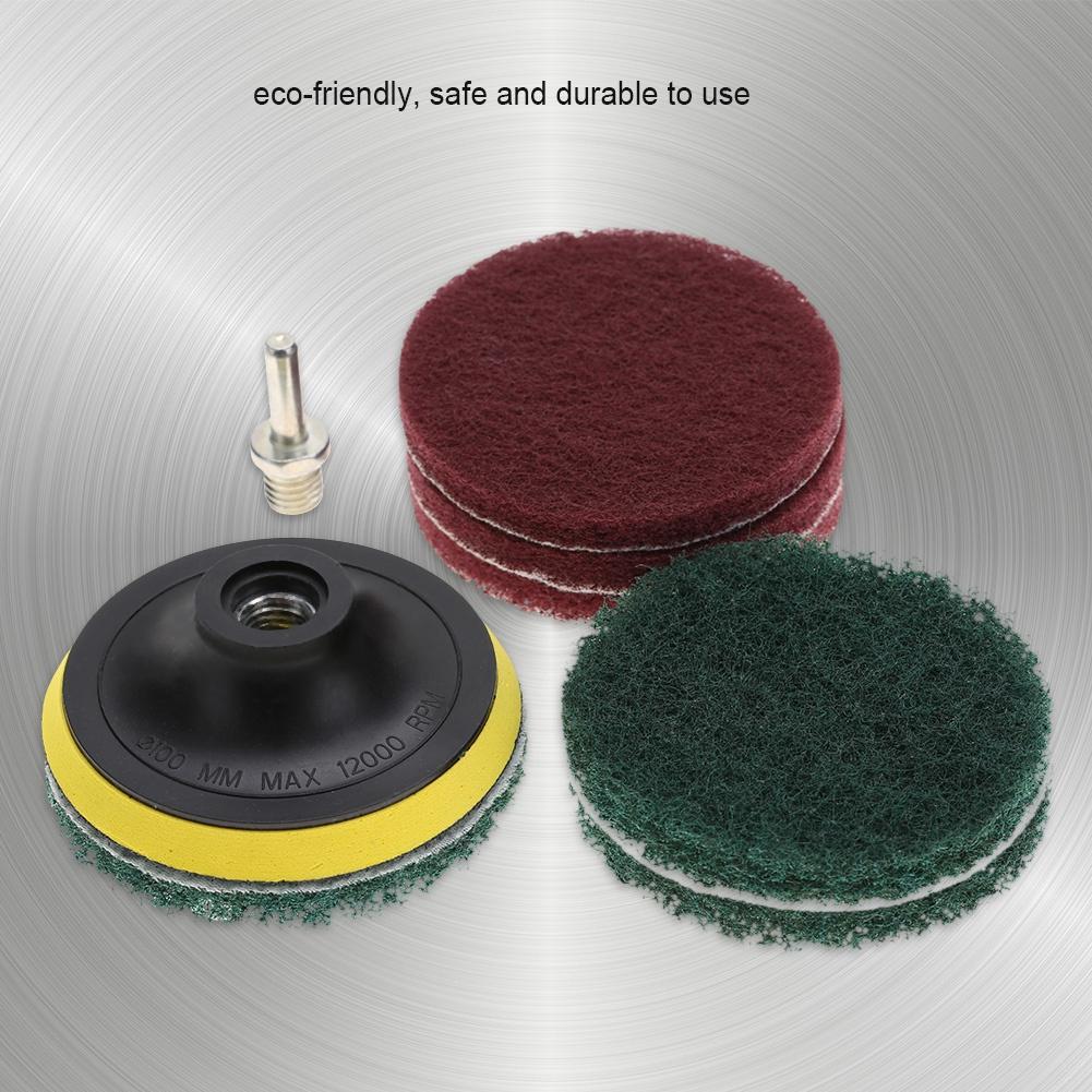 Tile Scrubber Metal Polishing Cleaning Pads Brushes Drill Attachment Cleaner Tool with Shaft