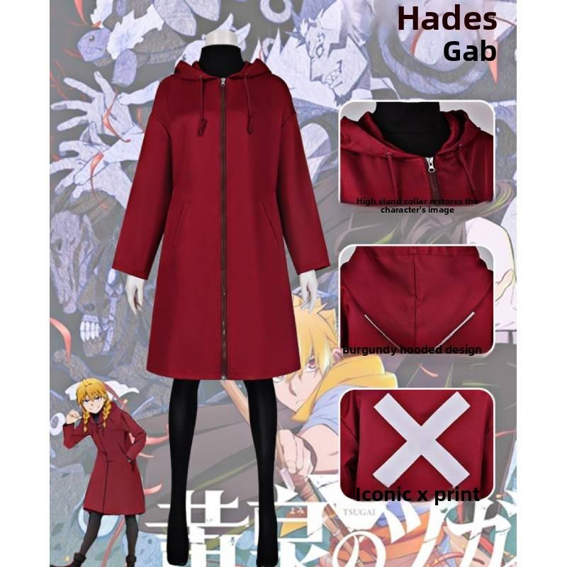 Daemons Of The Shadow Realm Kabu Cosplay Kostuum Met Rode Jas Voor Anime Rollenspel En Halloween Evenementen