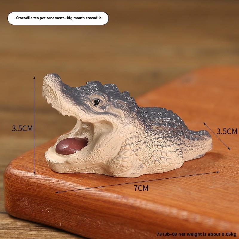 Mini Alligator Resin Tea Pet Figurine Gift For Tea Table And Decor Office