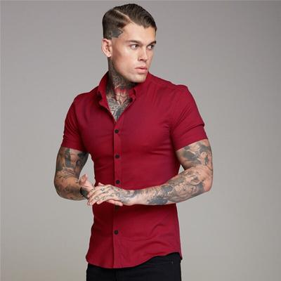 Sommer herren kurzarm hemden schlank und gut aussehend business casual tops solide farbe reife und stabile streetwear