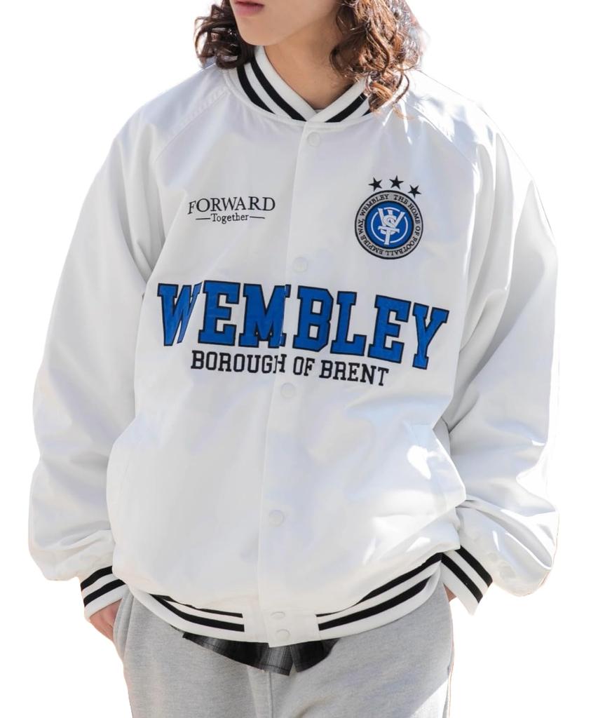 WEGO Unisex Stadium Oversized Casual Blouson with Plus Size Type G White Men's Jacket, Outerwear, Patches, Streetwear, Sizes, Gift, Spring/Winter