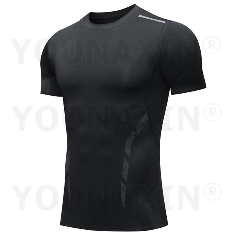 

Men s Short Sleeves T-Shirts Base Layer Basketball Sports Tight Gym Fitness Running Top Outdoor Sportswear S M L XL 2XL 3XL S чорний