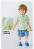 Mini Balabala Boys' Short Sleeve Shirt Plant Fiber Cotton Soft Breathable Collar Open Top 26 Summer New Product
