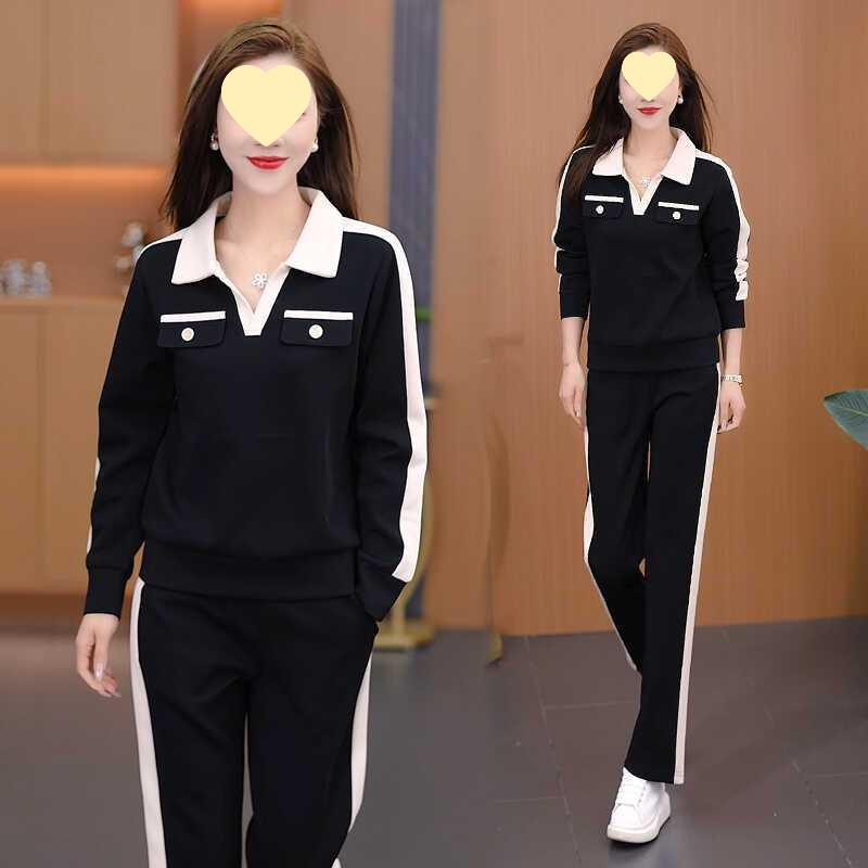 2025 Frühling & Herbst Lässiges Zweiteiler-Set für Frauen mittleren Alters: Modische Sportbekleidung & Sweatshirt-Anzug