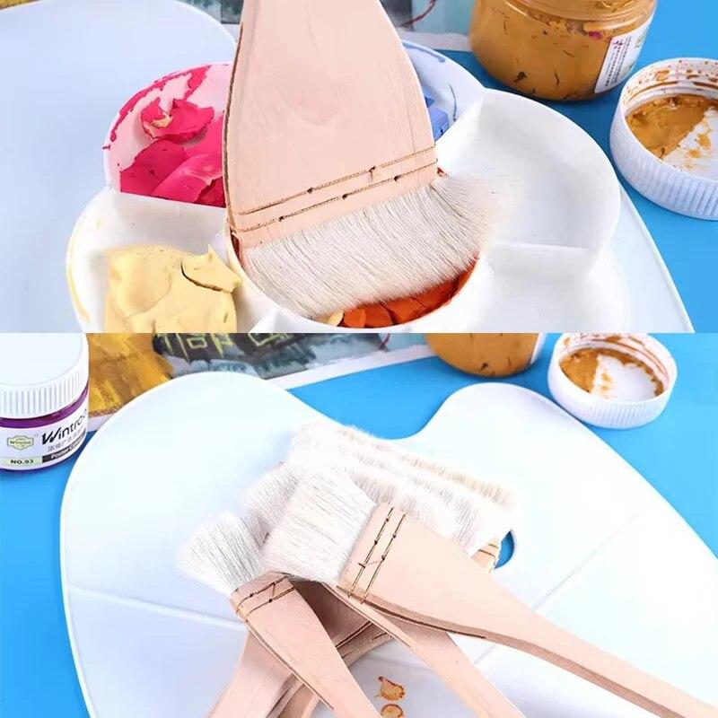 Păr de lână de 1-8 inci Perie cu lățime mare Pensule pentru vopsea pentru suprafață mare 9 buc. Set blană moale pentru pictură acrilică acuarelă Aprovizionare pentru artist