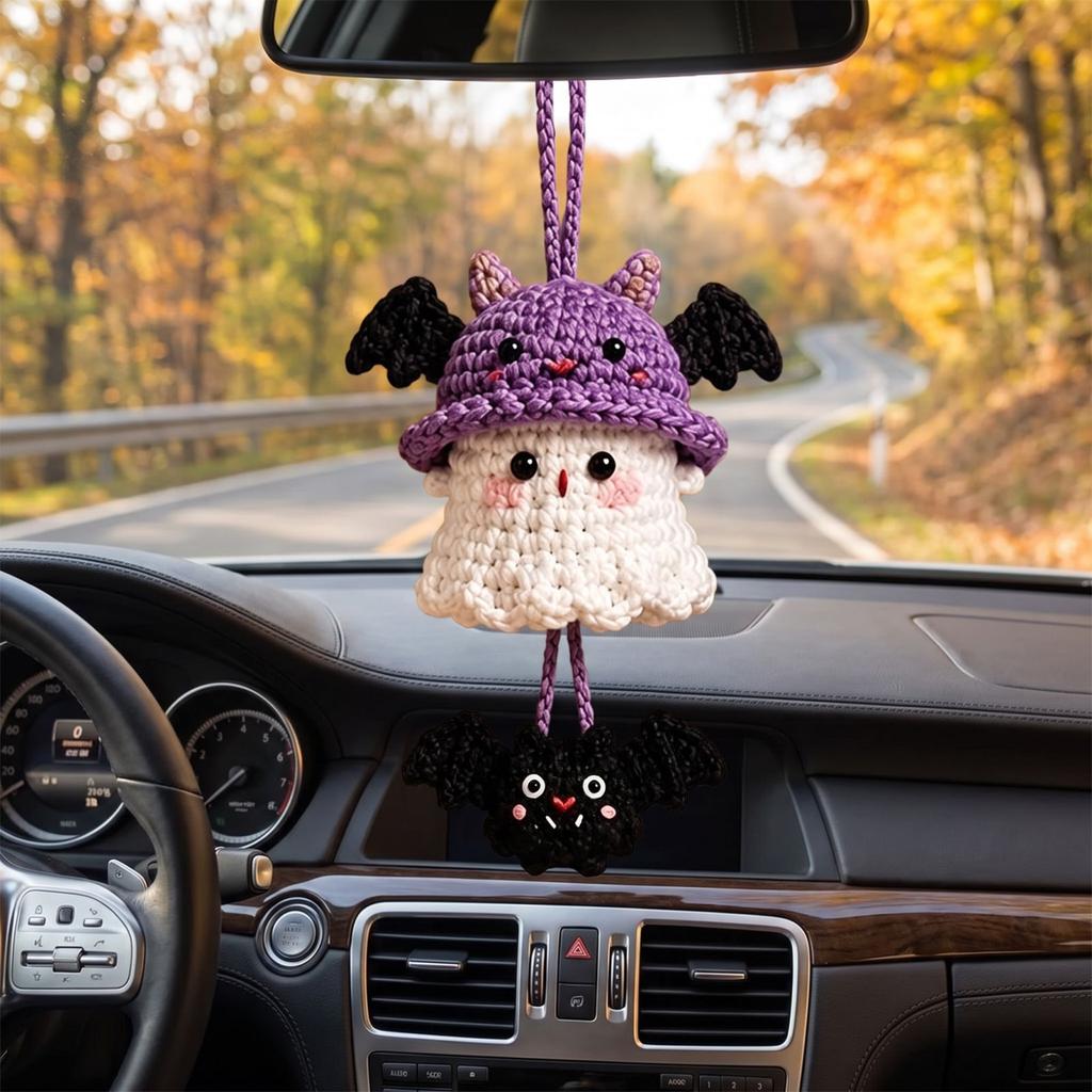 Gehäkeltes Hängeornament - Niedliche Garn-Halloween-Dekoration für die Feiertagsdekoration