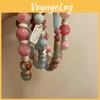 Vintage Style Ethnic Ceramic Bracelet With Cross And Sphere Design For Couples