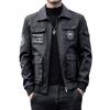 Spring Autumn Men's Motorcycle Leather Jacket Embroidery Racing Coat Windbreaker Outwear Faux Leather Biker Sports Jacket