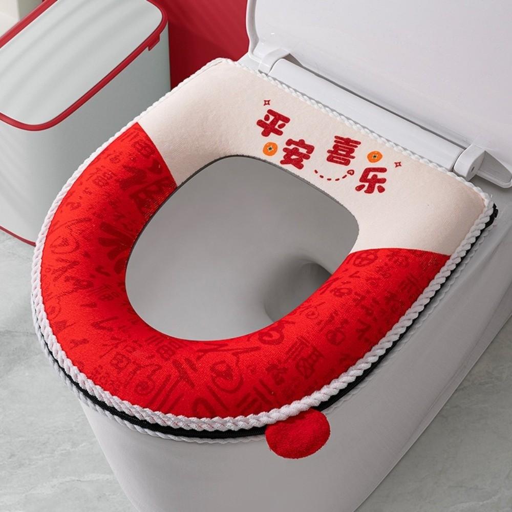 Universal Cute Printed Toilet Seat Cover Cartoon Washable Toilet Pad Anti-Slip Warm Toilet Seat Cushion Bathroom