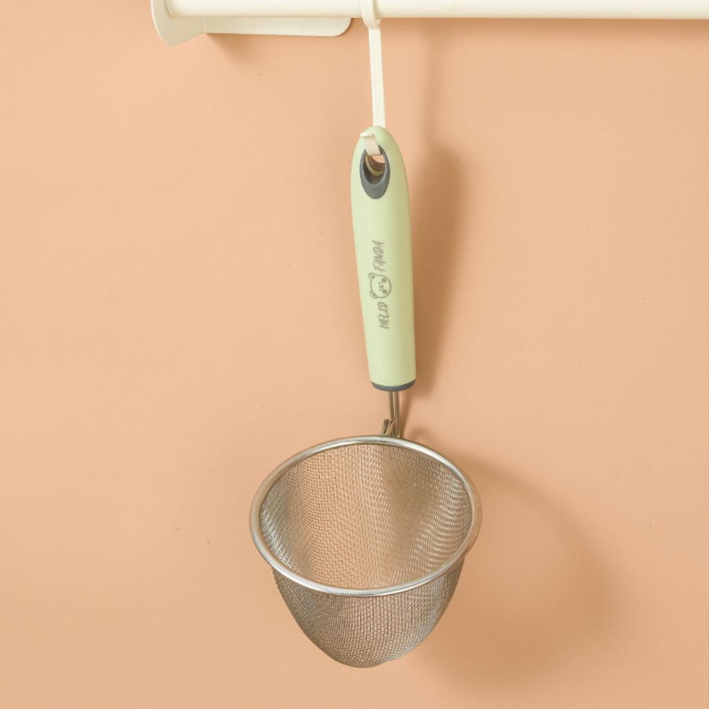 304 Stainless Steel Fine Mesh Strainer Hanging Hot Pot Filter Spoon Plastic Handle Frying Filter Basket Colander Kitchen Utensil