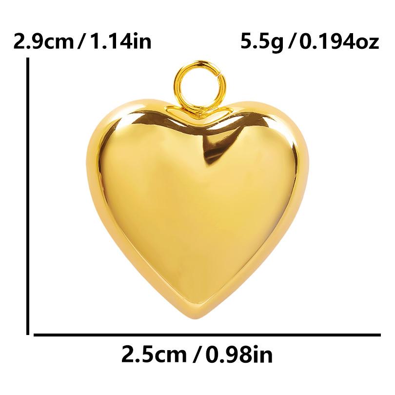 Personality 5pcs/Lot Stainless Steel Heart Pendants For Jewelry Making Supplies 18k Real Gold Plated Love Charm Pendant Findings