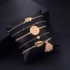Cross-Border Bestseller: Alloy Tassel Shell Bracelet Set with Drip Oil Bangles - Women's Fashion Jewelry