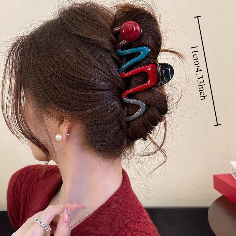 

Retro Acrylic Bead Hair Claw Clip Large Non-Slip Jaw Clips for Thick Hair Fashion Hair Accessories for Women & Girls