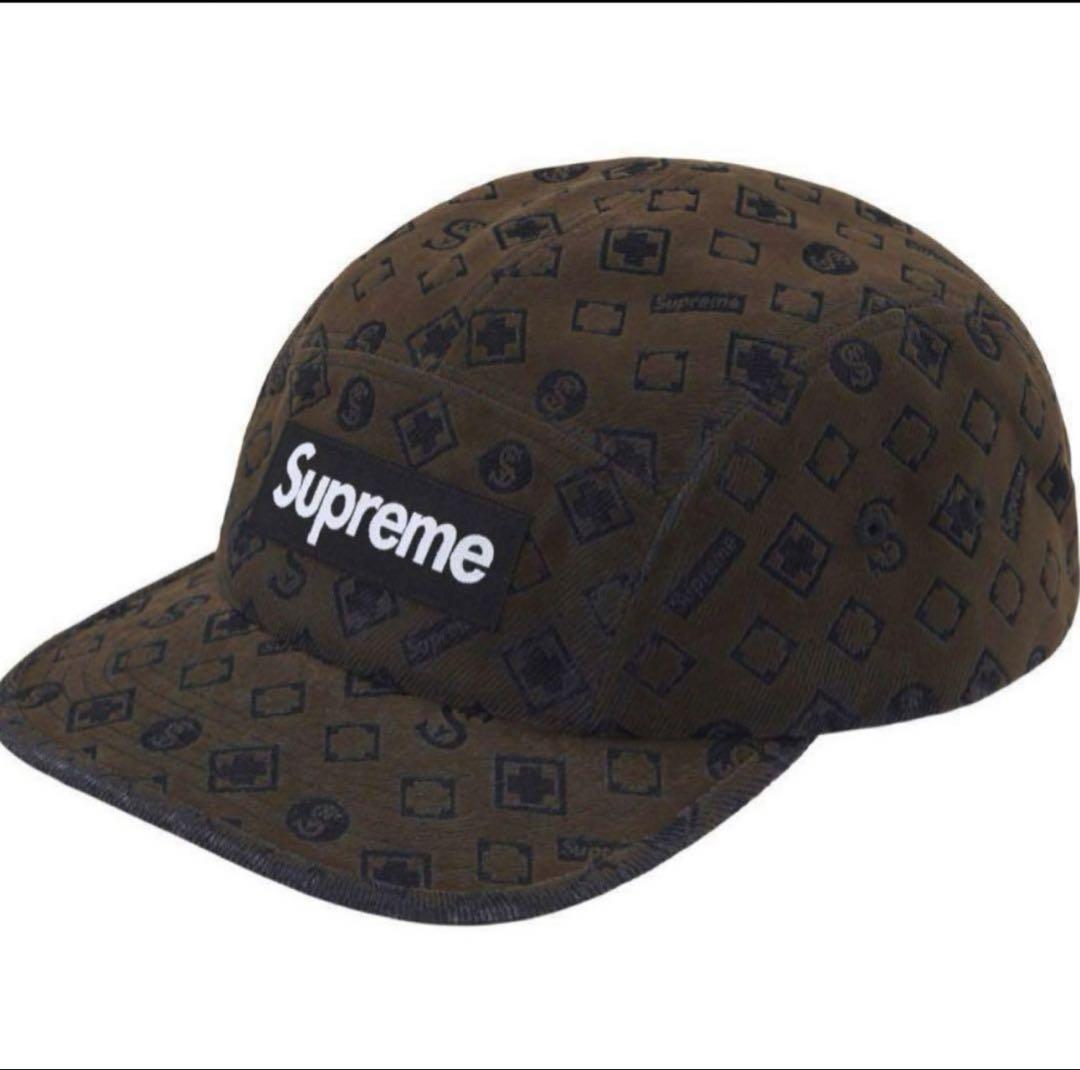 

[USED] Supreme Flocked Denim Camp Cap Black