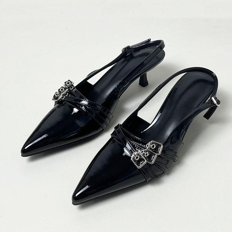 

Мода Мода Женские Сандалии Красные Модные Каблуки Обувь Женские Туфли Весна Осень Слингбэки Обувь Для Остроносых Дам Каблуки Обувь 5(EUR size 35) чёрный