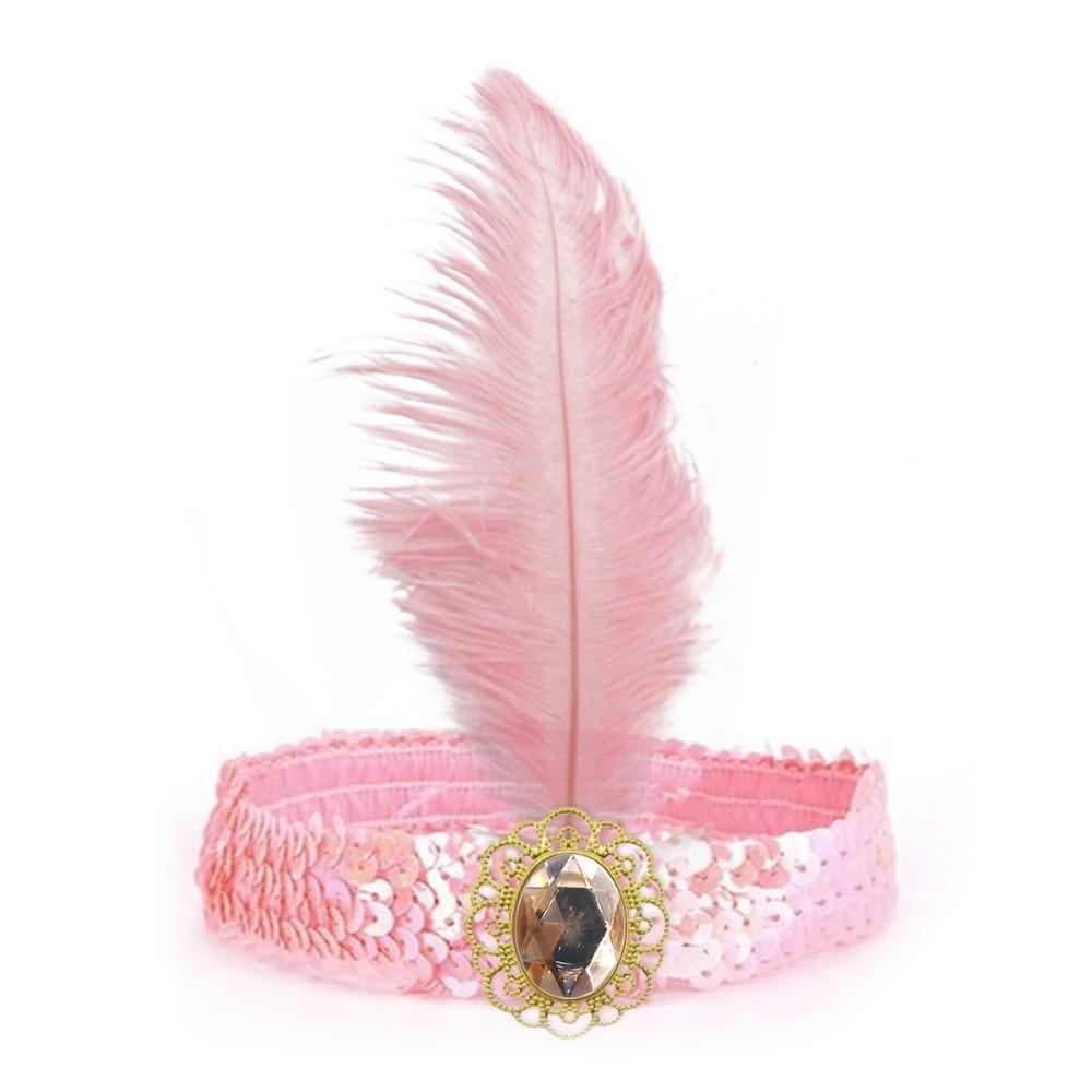 Sequin Feather Headpiece Retro Girls Hair Hoop Exquisite Women's Feather Headband Carnival Events
