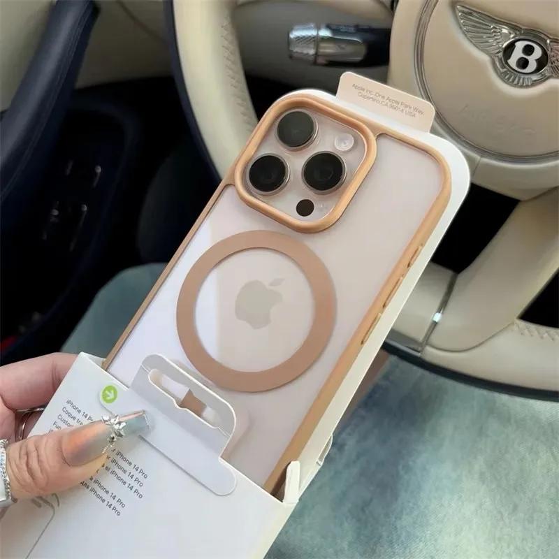 Transparent For Magsafe Magnetic Case For iPhone 16 17 Air 16e 15 14 Plus 13 12 11 Pro Max Wireless Charging Hard Protect Cover