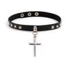PU Leather Collar Cross Vintage Leather Necklace