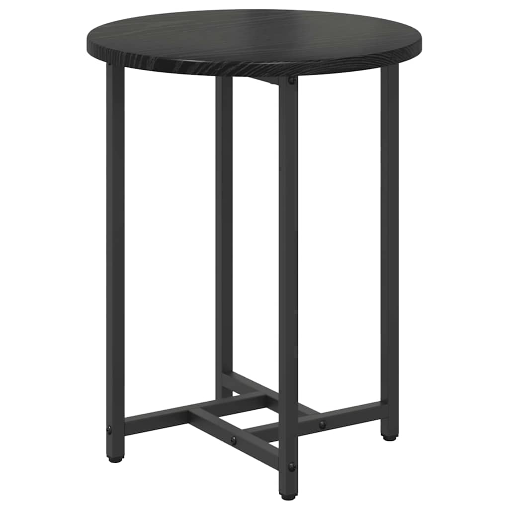 Side Table Set 2 Pcs Black Oak Look