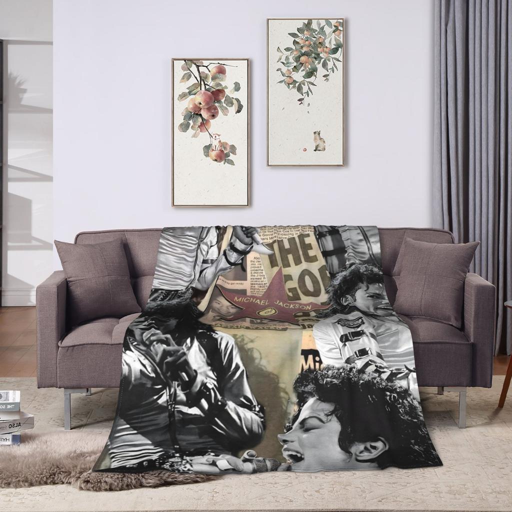 MJ King Of Pop Michael J-jackson Coperte Divertente Coperta Morbida in Peluche per Divano Letto Viaggio Ufficio Flanella Copriletto Coperta da Letto