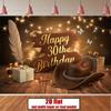 2D "Alles Gute zum 30. Geburtstag" Kulisse Lichterkette & Cowboyhut Hintergrundtuch Party Dekoration