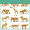 Kids Zoo Elephant Giraffe Buffalo Animal Figurines Pvc Realistic Toy Assortment For Learning And Play