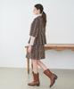 L By L Brown Check A-Line Skirt