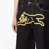 Shorts Y2K Jeans Harajuku Hip Hop Flying Dog Graphic Print Retro Blue Baggy Denim Gym Shorts Mens Womens High Waist Casual Short
