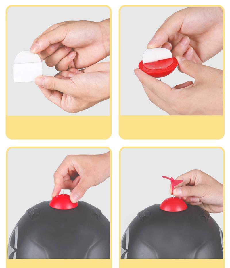 Luminous Bamboo Dragonfly Motorcycle Helmet Decoration Wind Power Electric Vehicle Bike Glowing Helmet Night Driving Accessories