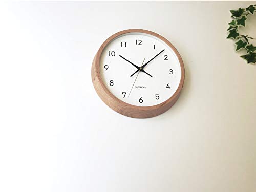 KATOMOKU Muku Uhr 13 Eiche Funkuhr laufender Sekundenzeiger km-104OARC 306mm (Funkuhr)