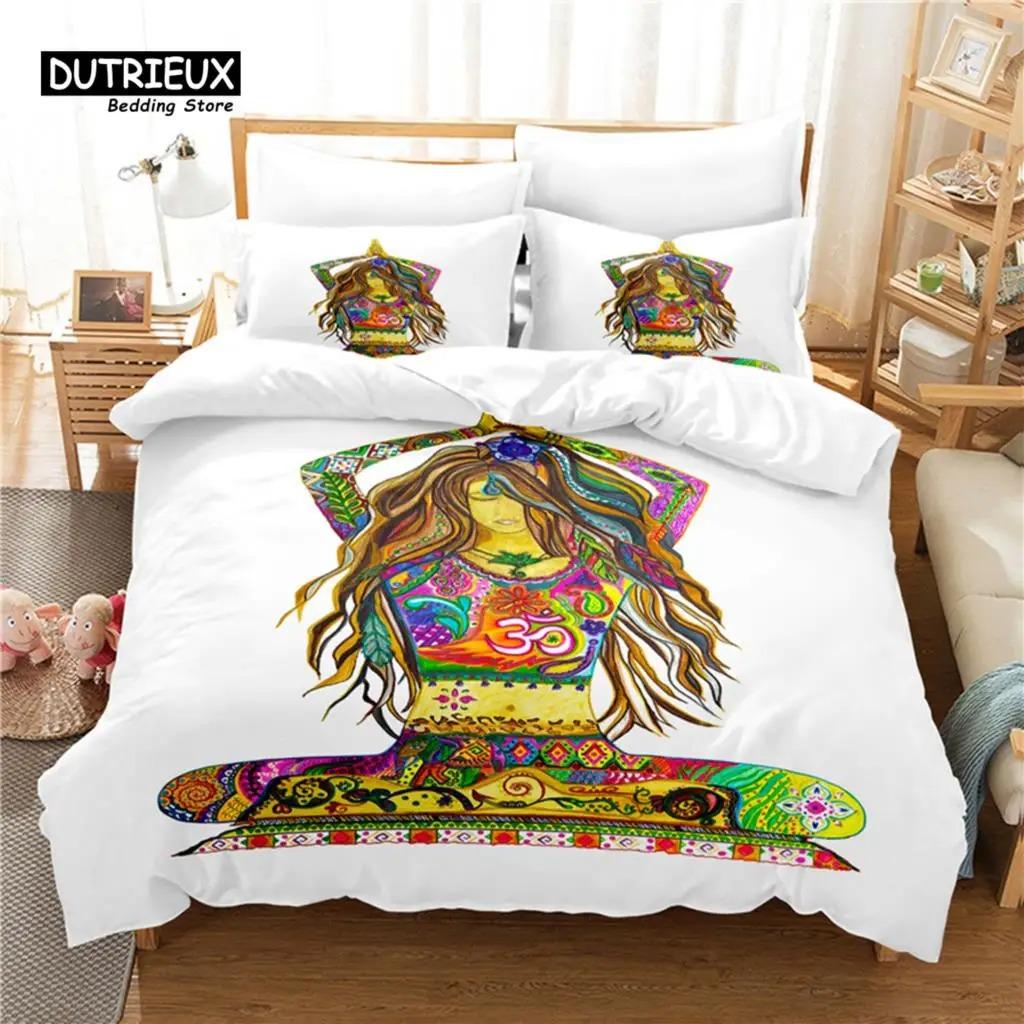 Cartoon Girl Bedding Set, Girls Duvet Cover Set, 3d Bedding, Digital Printing Queen Size Bedding Set, Fashion Design