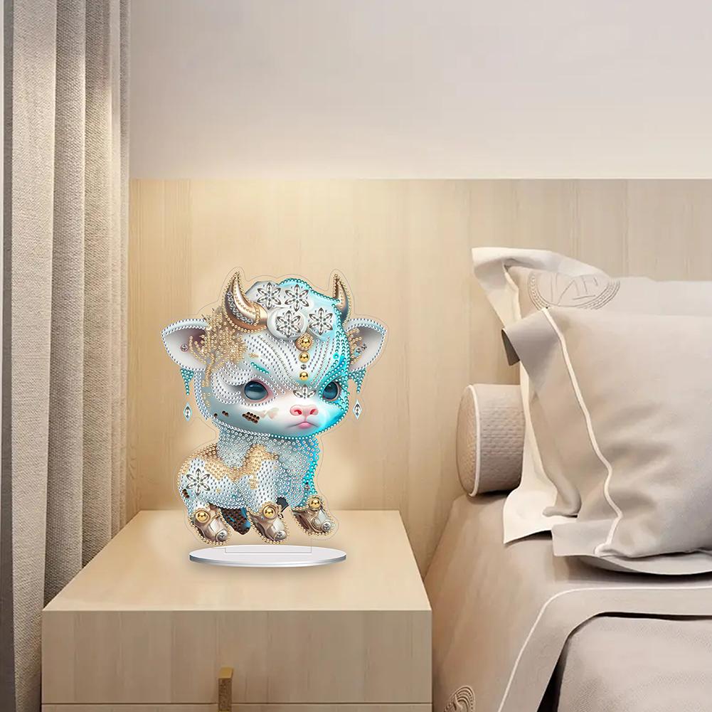 Sternzeichen 5D DIY Diamant Kunst Tischdekorationen Tiger Diamant Malerei Desktop Dekorationen Schlange Huhn für Büro Desktop Dekor