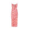 Women's New European and American Style French Burnt Cherry Retro Suspender Slim and Thin Dress