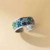 Ethnic Drip Glaze Flower Adjustable Rings for Women Classic Sweet Fashion New Jewelry Gift Party Birthday Anillos