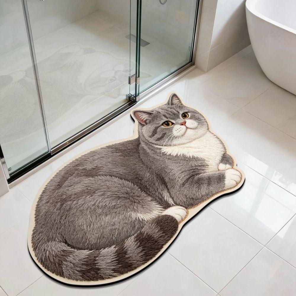 40*60cm Home Bathroom Carpet Ragdoll/ Orange Cat Bedroom Door Small Rug for Table Bedside