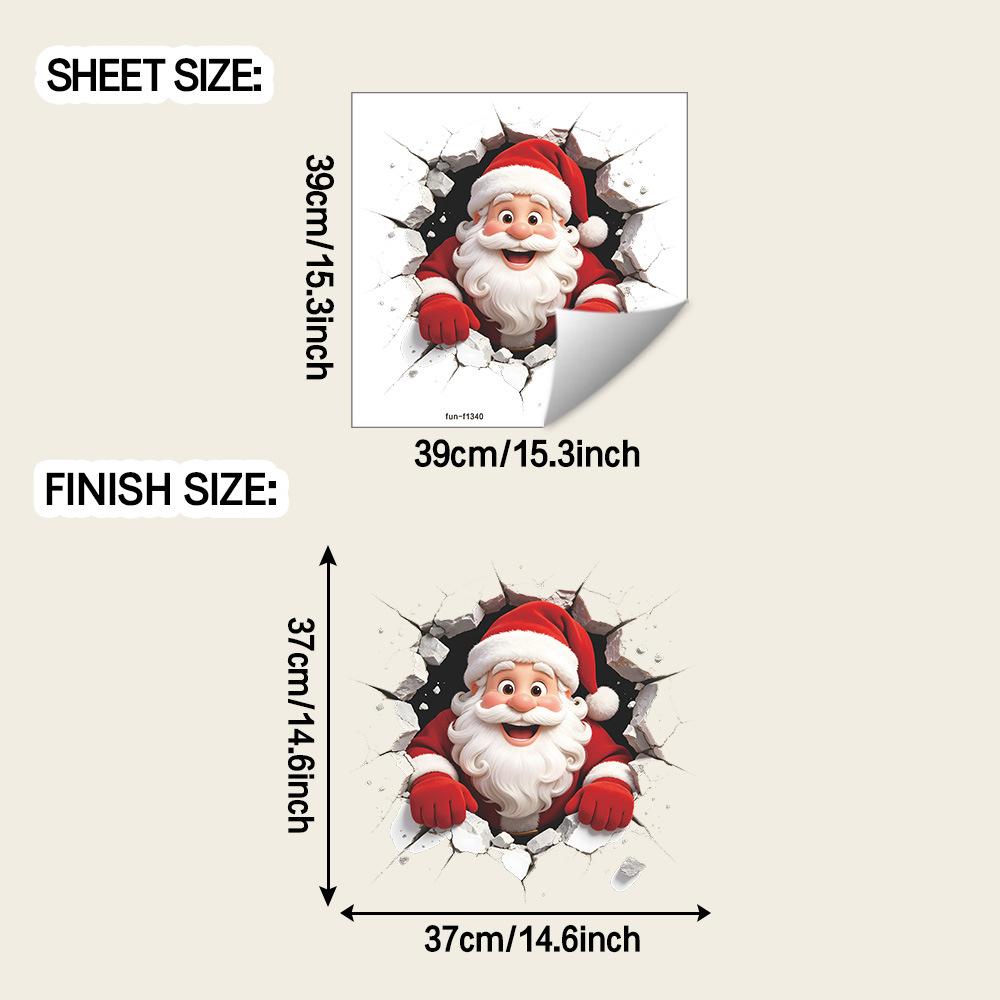 Weird Hole-themed Christmas Santa Bedroom Living Room Entrance Hall Home Background Decorative Wall Sticker