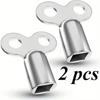 2Pcs/Set Zinc Alloy Radiator Exhaust Valve Key Eu Standard Threads Square 5×5Mm Radiator Accessories Heating Key Tools