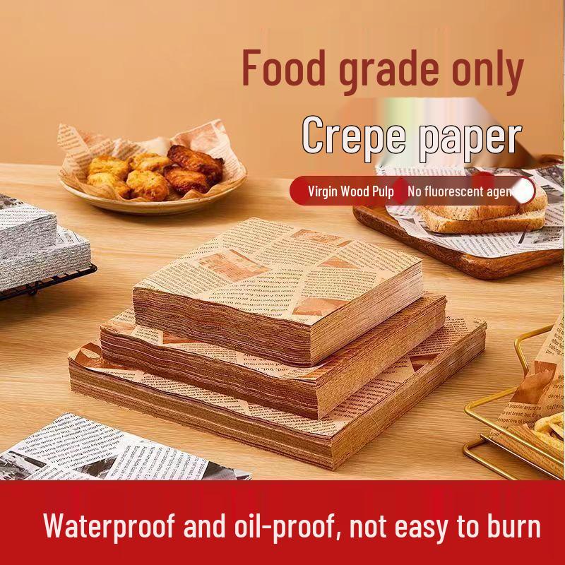 English Newspaper Style Disposable Baking Greaseproof Kraft Paper Mats
