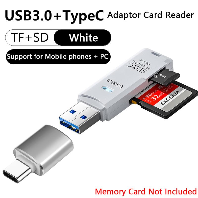 

Многофункциональный высокоскоростной 2-в-1 USB 3.0/2.0 кард-ридер с поддержкой TF SD для компьютеров, планшетов, камер, ноутбуков, автомобильных камер White3.0+Adapter
