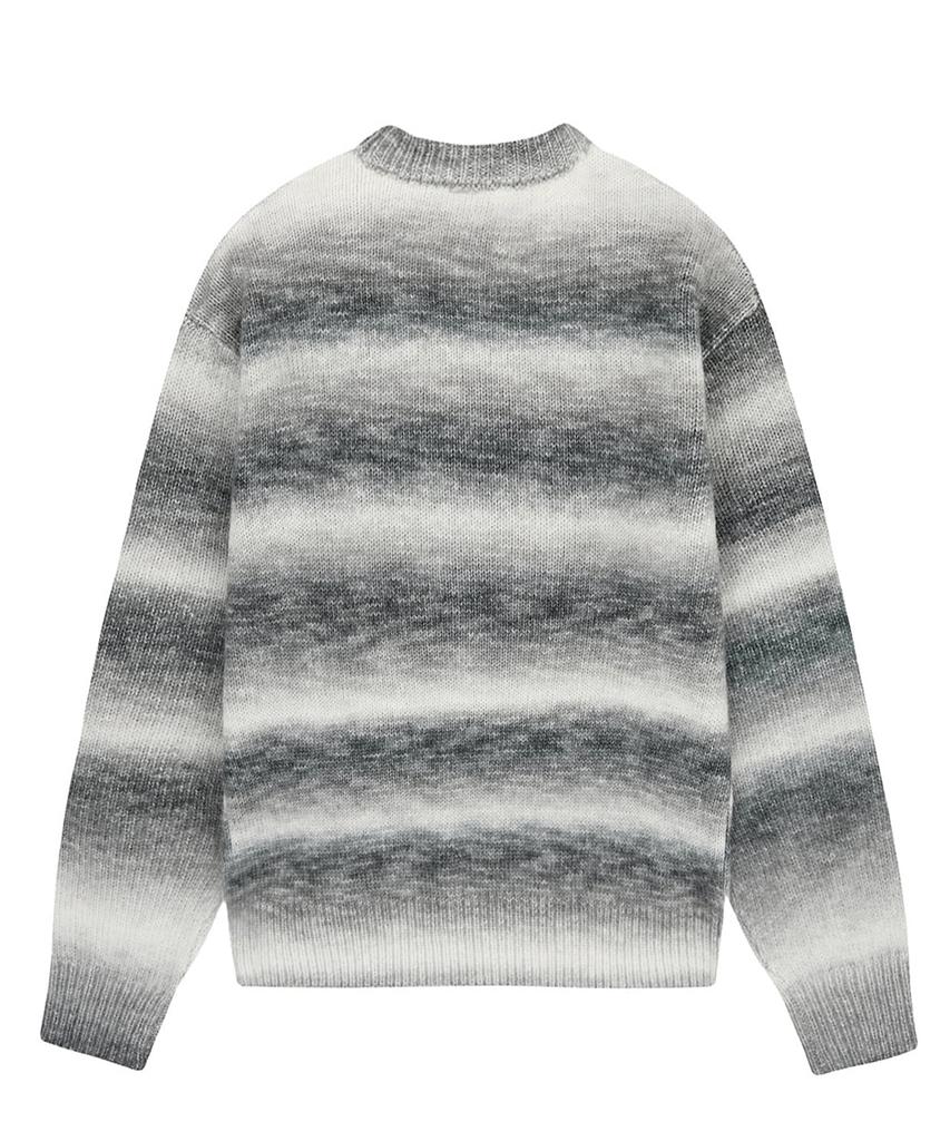 Opeunyadeu(Owai) Hairy Gradient Striped Knit - Black
