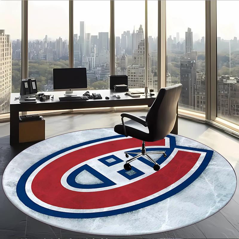 Montreal Canadiens (5) Round Office Rug Decorative Floor Rug for Office Bedroom Living Room and Home Space