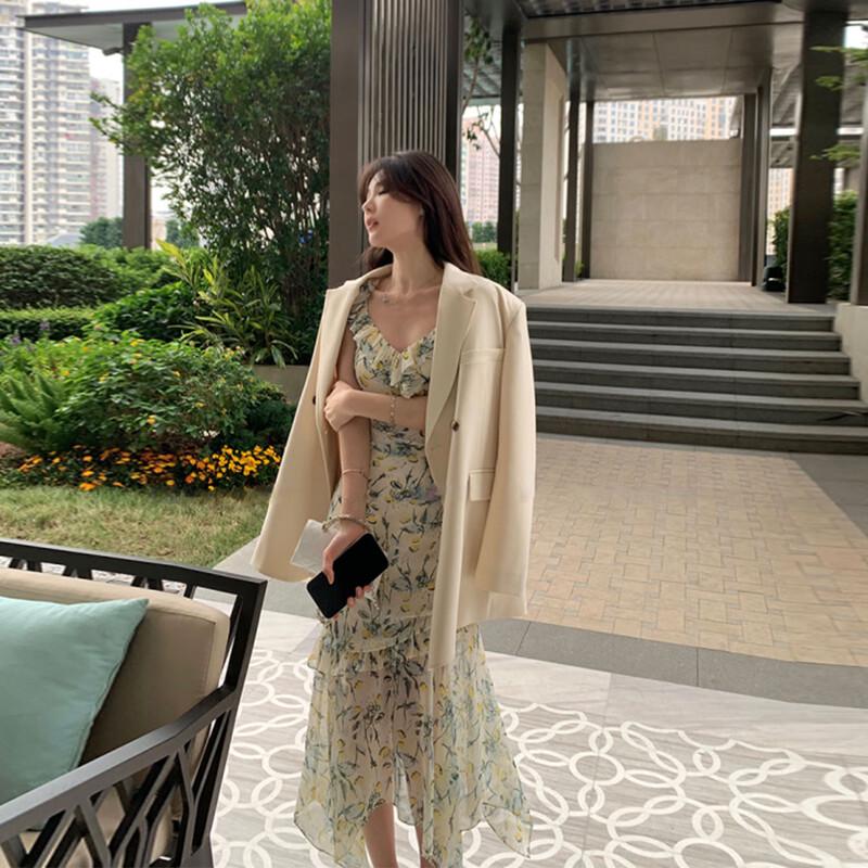 

JK&JS 2025 Цветочное Макси Платье-Комбинация во Французском Стиле M