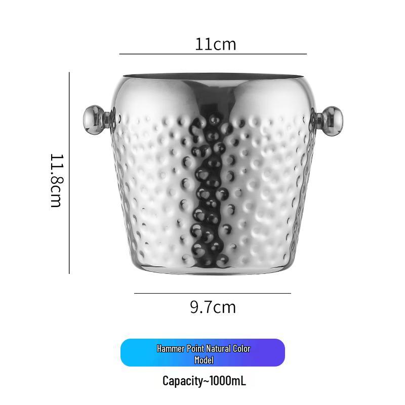 Hammered Rose Gold Stainless Steel Ice Bucket