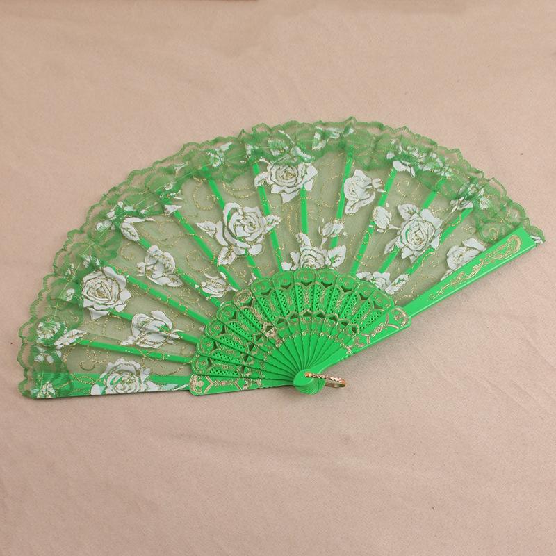 1Pc Chinese Ancient Style Flower Women Folding Fan with Tassel Fringe Hanfu Cheongsam Dance Fan Photo Props Summer Handheld Fan