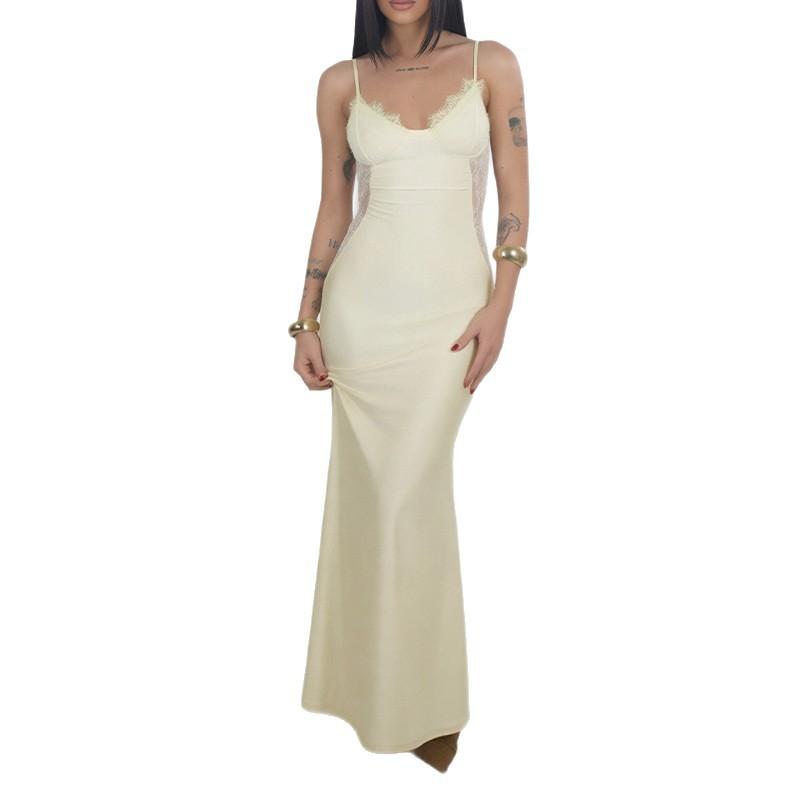 Spring New, Sexy and Elegant Lace Splicing Hollow Slim Dress